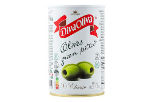 Оливки зелені без кісточки Classic Diva Oliva з/б 300г