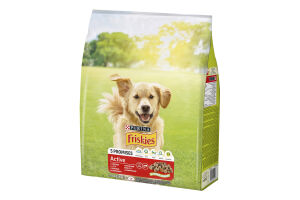 Корм сухой полнорационный для взрослых собак с говядиной Active Friskies м/у 2.4кг