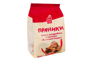 Пряники заварні глазуровані з начинкою Зі смаком вишні Fine Life м/у 300г