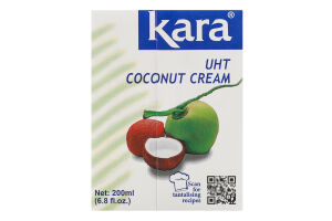 Вершки 24-26% кокосові ультрапастеризовані Kara т/п 200мл