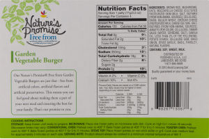 Nature's Promise Garden Vegetable Burger - 4 CT