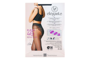Колготки женские Elegante Fleur Ajour top 40den 2 nero
