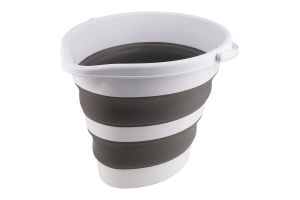 Відро MBM My Home складане біло-сіре 10л BIN-17