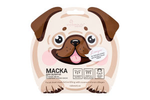 Маска д/обличчя Енімал сіріес Активний ліфтинг з колагеном та маслом кокоса 30г Віа Бьюті