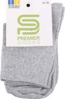 Шкарпетки дит Premier socks Економ рубч сір р16-18