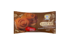 Булочка в глазурі зі смаком молочного шоколаду Sweet bun Рома м/у 0.16кг