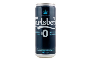 Пиво 330мл 0% безалкогольне світле пастеризоване №0 Carlsberg з/б