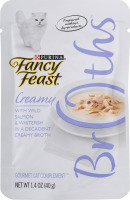 Purina Fancy Feast Broths Creamy With Wild Salmon & Whitefish Gourmet Cat Complement