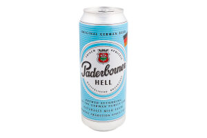 Пиво 0.5л 5.1% світле фільтроване солодове пастеризоване Hell Paderborner з/б