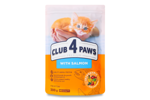 Корм сухой полнорационный для котят С лососем Premium Club 4 Paws д/п 300г