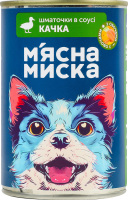 Корм д/дорослих котів Шматочки з качкою та овочами в соусі 415г ж/б М'ясна миска