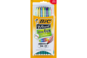 BiC Xtra-Fun #2 Pencil Stripes - 24 CT