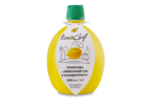Сік лимонний із концентрату LimoChef Eurofood п/пл 200мл