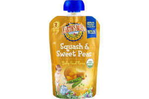 Earth's Best Organic Stage 2 Squash & Sweet Peas Baby Food Puree