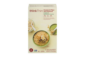 thinkThin Protein & Fiber Hot Oatmeal Original Sprouted Grains - 6 CT