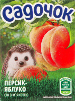Сок с мякотью пастеризованный Персик-яблоко Садочок т/п 200мл