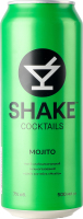 Напиток слабоалкогольный 500мл 7% сильногазированный Мохито Cocktails Shake ж/б