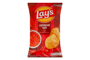 Чипсы картофельные со вкусом соуса по-азиатски Сладкий чили Lay's м/у 95г