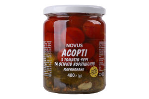 Асорті чері корнішони марин. Novus 480г