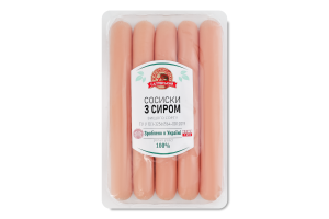 Сосиски з сиром Салтівський М'ясокомбінат в/с лоток 0.3кг