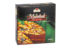 Коржі д/торта Медовик з ядрами бобів арахісу 500г Мерсі