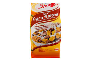 Пластівці кукурудзяні глазуровані цукровою глазур'ю та з какао Мікс Злаково м/у 300г