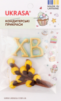 Украшение кондит Украса Буквы ХВ с веточкой ивы