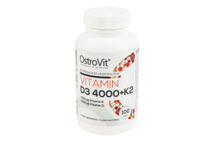 Добавка дієтична таблетки Vitamin D3+K2 4000 OstroVit 100шт