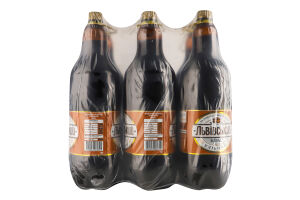 Квас газированный фильтрованный пастеризованный живого брожения Хлебный Львівський п/бут 2л