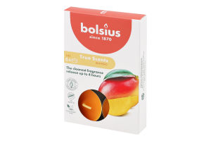 Свечи чайные ароматизированные №879806 Mango True scents Bolsius 6шт