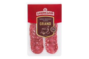 Колбаса со свининой нарезанная слайсами Grand Бащинський с/в охл в/с лоток 0.07кг