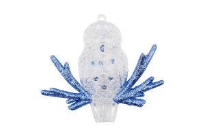Підвіска новорічна Сова синя 9*10,5см КМ