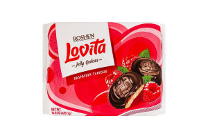 Печиво здобне з желейною начинкою Малина Jelly Cookies Lovita Roshen м/у 420г