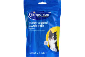 Companion Dog Rawhide Chicken Topped 5 Inch - 5 CT