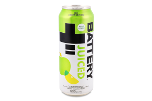 Напиток энергетический безалкогольный среднегазированный Sour apple Juiced Battery ж/б 500мл