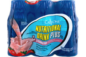 CareOne Strawberry Flavored Nutritional Drink Plus - 6 CT
