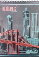 Блокнот н/пруж. Buromax Metropolis А4 48 арк. кл. черв.