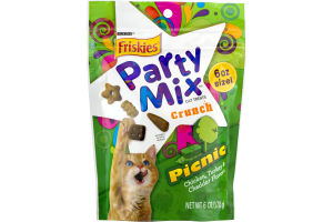 Purina Friskies Party Mix Cat Treats Picnic Chicken, Turkey & Cheddar Flavors