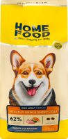 Корм сухой для взрослых собак средних пород Индейка и лосось Здоровая кожа и блеск шерсти Home Food м/у 10кг