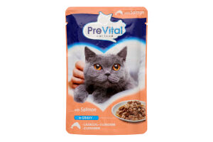 Корм для котів PreVital з лососем у соусі
