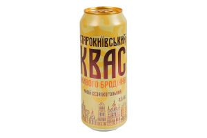 Квас сильногазований фільтрований пастеризований Живого бродіння Старокиївський квас з/б 0.5л