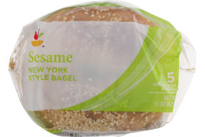 Ahold Sesame New York Style Bagel - 5 CT