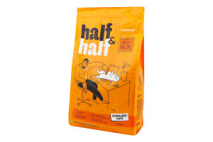 Корм сухий повнораціонний для стерилізованих котів Beef recipe Premium Half&Half м/у 2кг