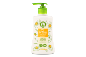 Крем д/рук та нігтів з екстрактом ромашки 300мл з дозатором Зелена косметика