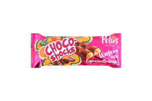 Вафли глазированные с кофейно-апельсиновой начинкой Choco-Shocks Polus м/у 45г
