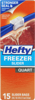Hefty Freezer Slider Bags Quart - 15 CT