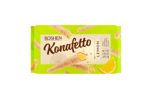 Трубочки вафельні з лимонною начинкою Konaretto Roshen м/у 140г