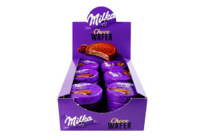 Вафлі з начинкою з какао вкриті молочним шоколадом Choco wafer Milka м/у 30г