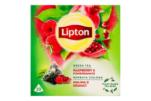 Чай зеленый ароматизированный Raspberry&Pomegranate Lipton к/у 20шт