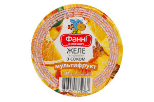 Желе из сыворотки с соком нежирное Мультифрукт Фанні ст 130г